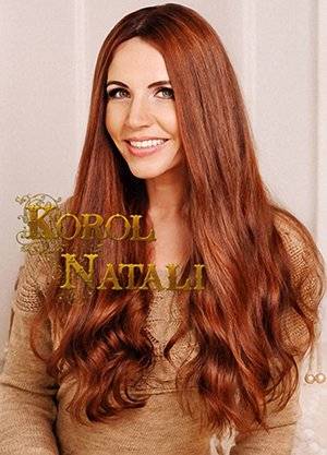 Фото 1. Длинный парик из натуральных волос  VIP_49 рыжего цвета.
