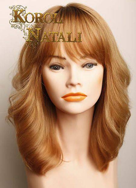 Фото 1. Длинный парик из натуральных волос Gold_117 цвета блонд. 