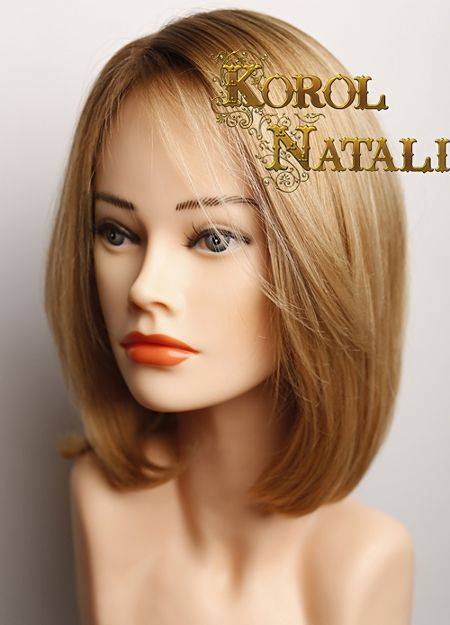 Фото 1. Натуральный парик средней длинны Gold_1/34 цвета блонд.
